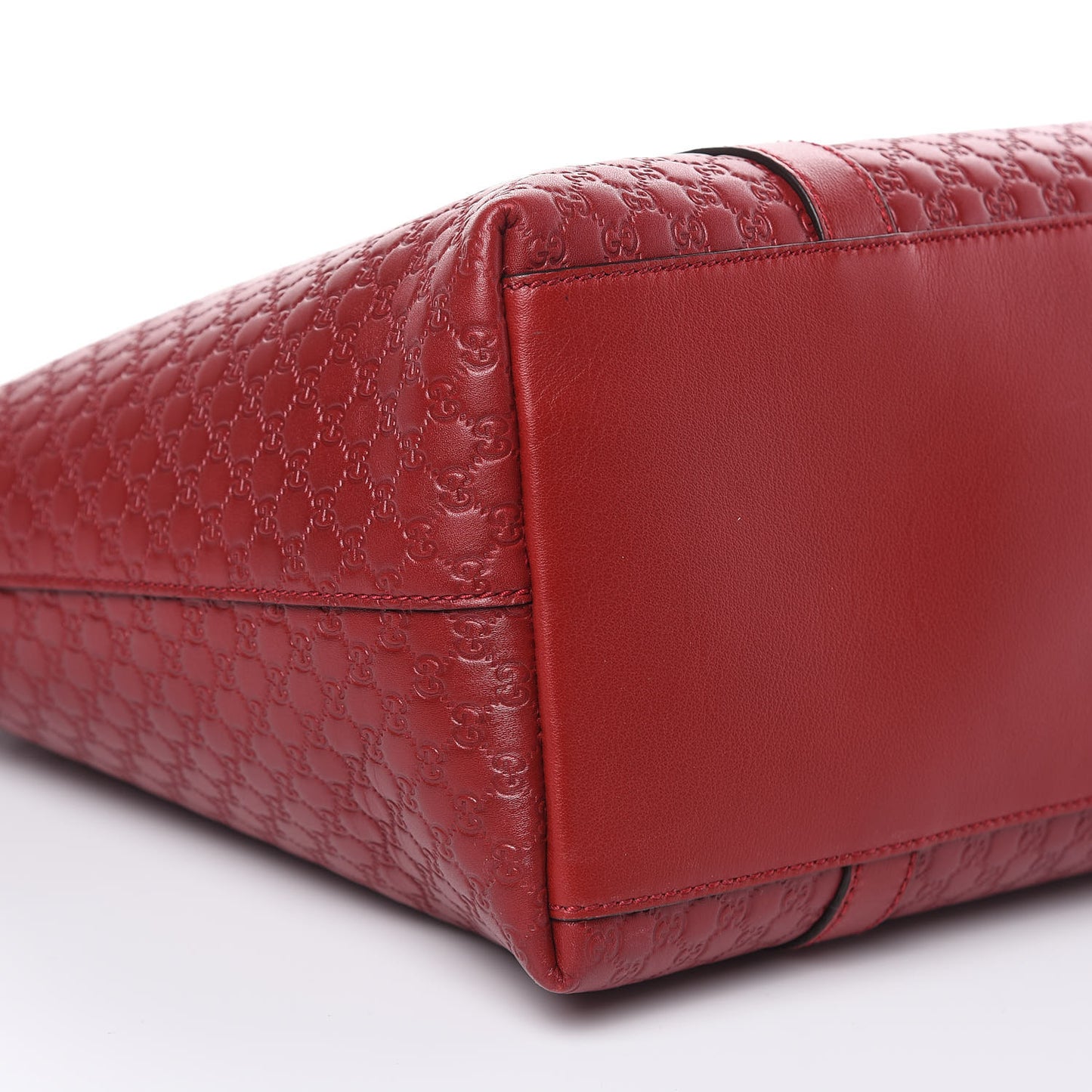 Soft Microguccissima Medium Zippered Satchel Rosso