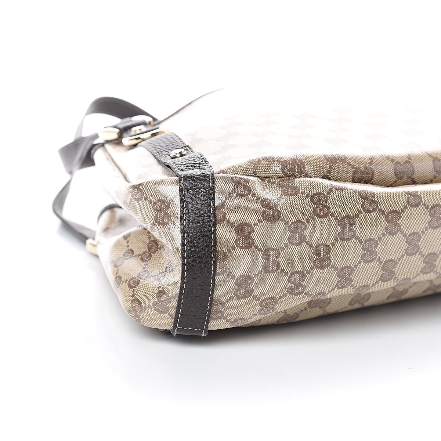 Crystal Monogram Medium Abbey Shoulder Bag Dark Brown