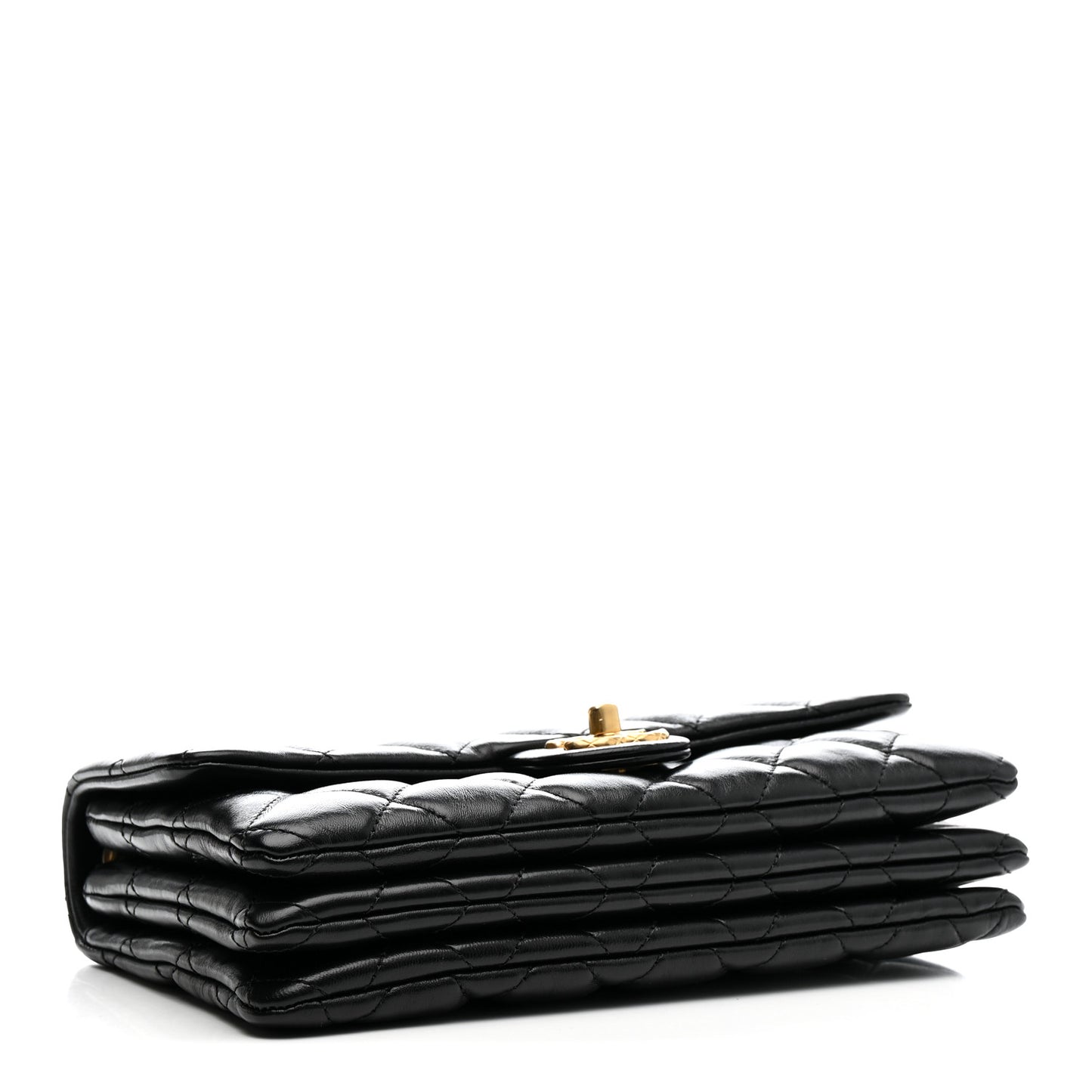 Lambskin Quilted Medium Pillow Crush Flap Bag Black