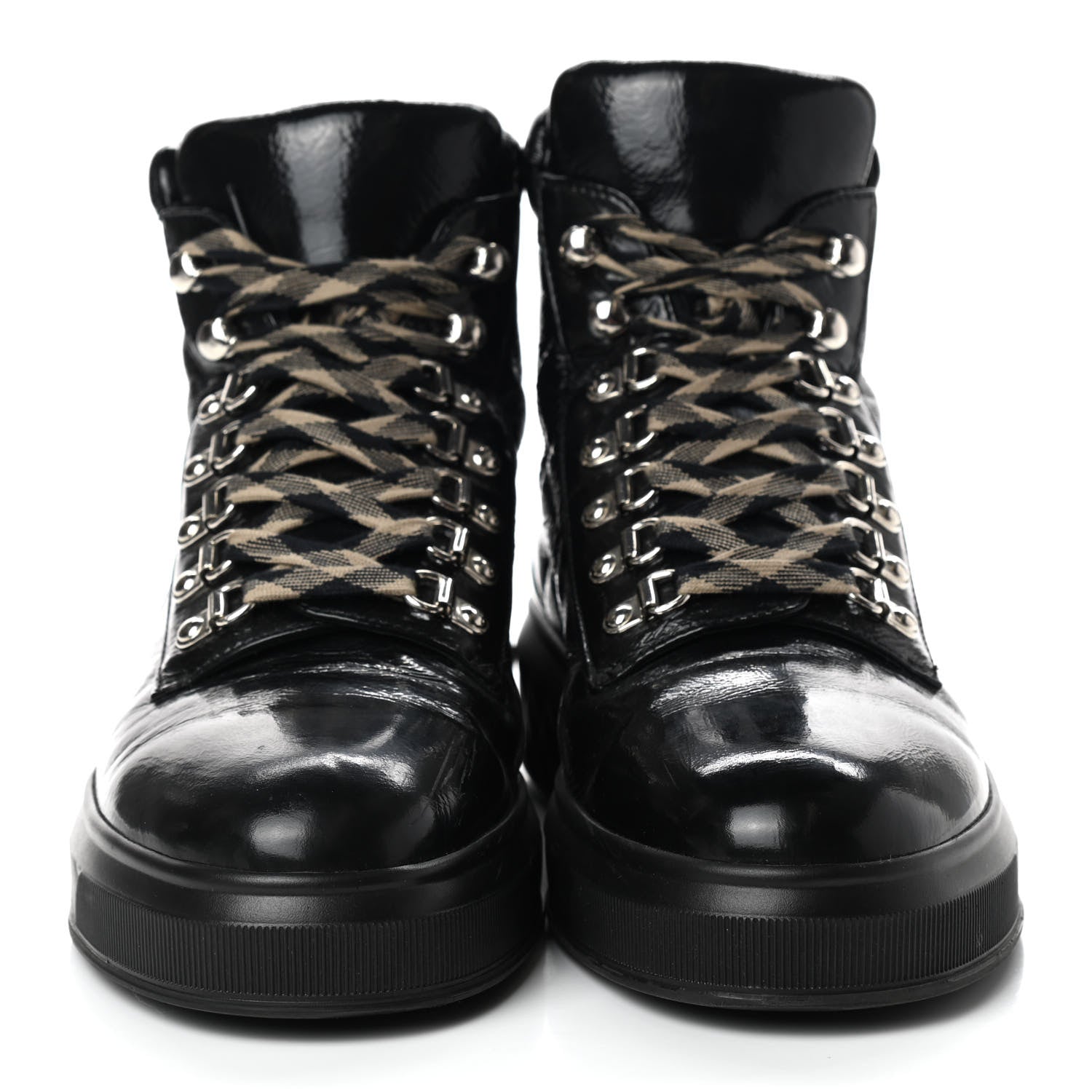 Chanel Patent Calfskin Quilted Womens High Top Sneakers 40.5 Black 2 of 11