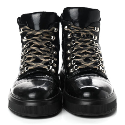 Chanel Patent Calfskin Quilted Womens High Top Sneakers 40.5 Black 2 of 11