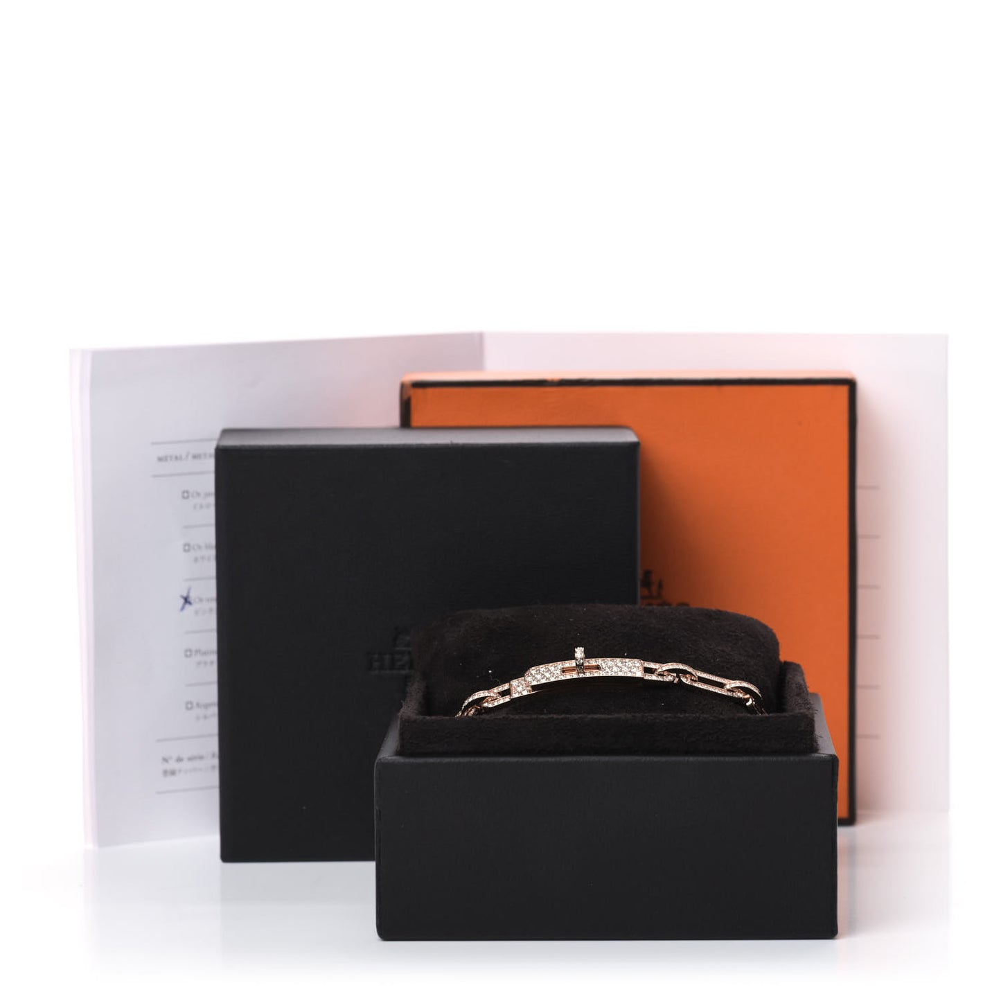 18K Rose Gold Diamond Full Pave PM Kelly Chaine Bracelet ST