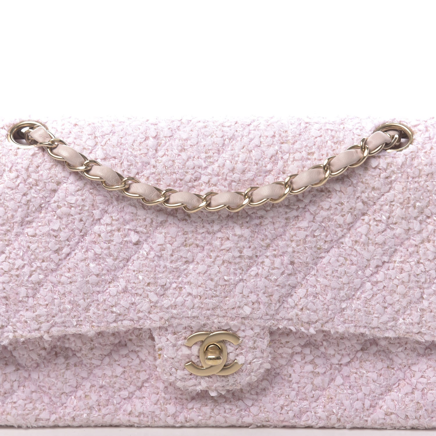 Chanel Tweed Medium Double Flap Pink 11 of 11
