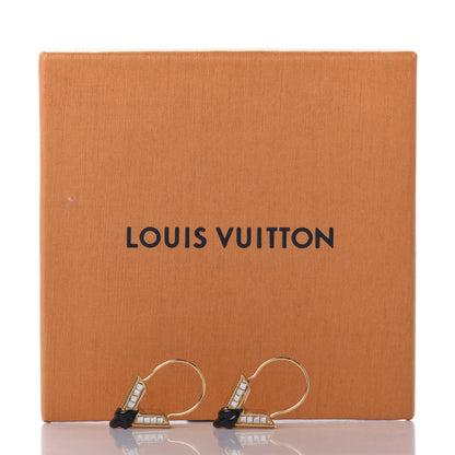 Louis Vuitton Crystal Enamel The Great Essential V Hoop Earrings Gold 6 of 6