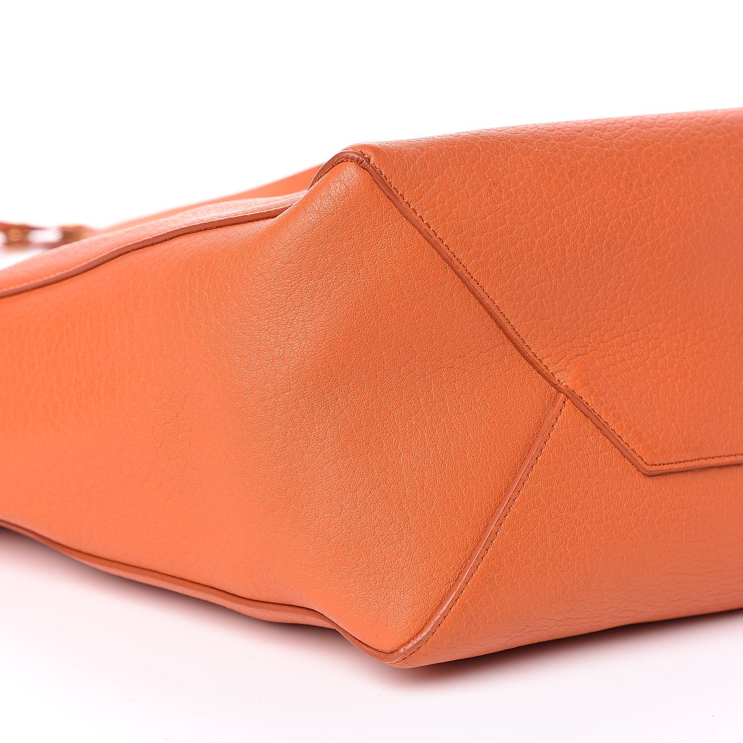 Crisp Calfskin Medium Zipped Hobo Orange