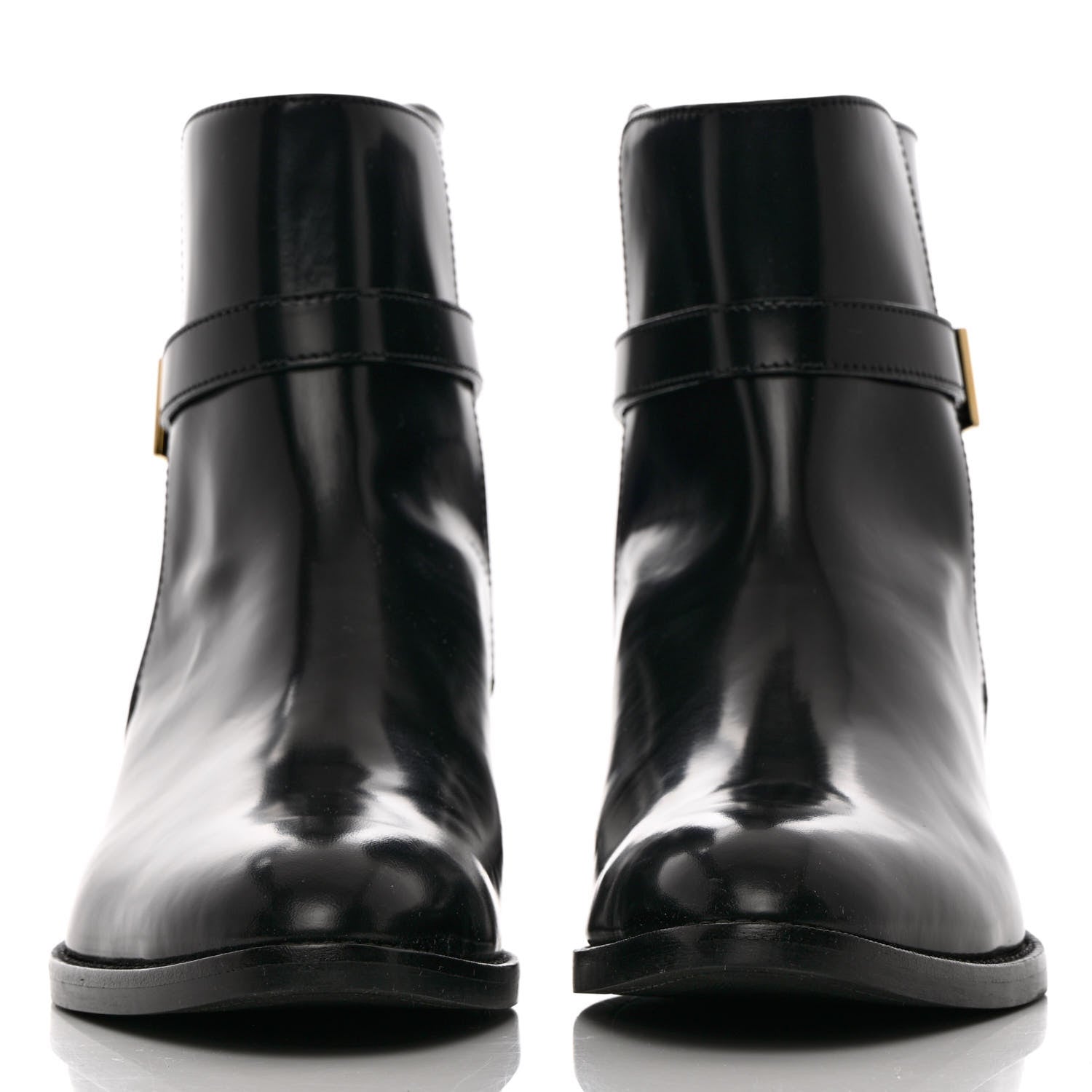 Louis Vuitton Patent Calfskin Monogram Flat Ankle Boots 37 Black 2 of 10