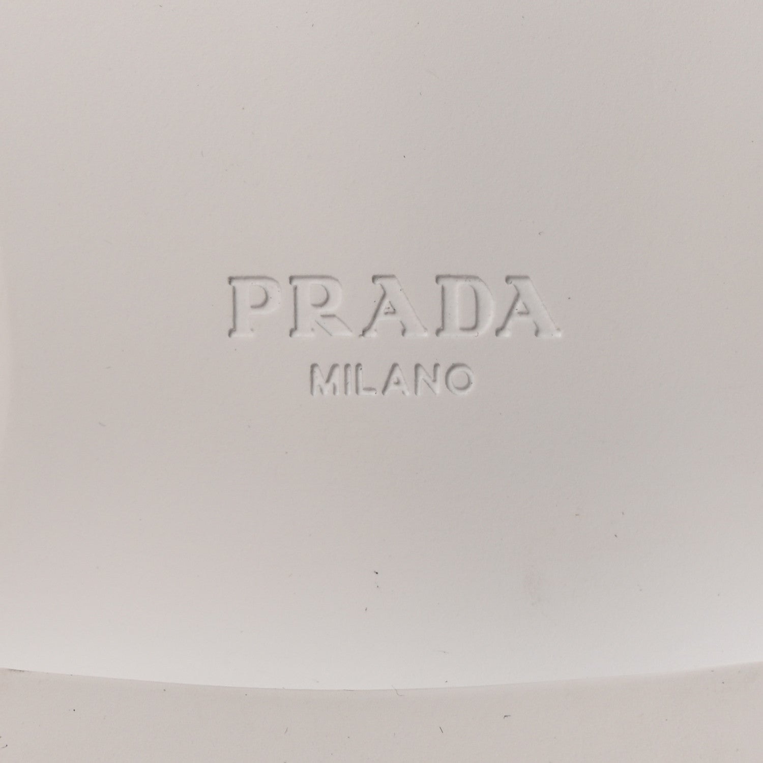 Prada Spazzolato Rubber Triangle Logo 50mm Derby Loafers 40 White 7 of 11