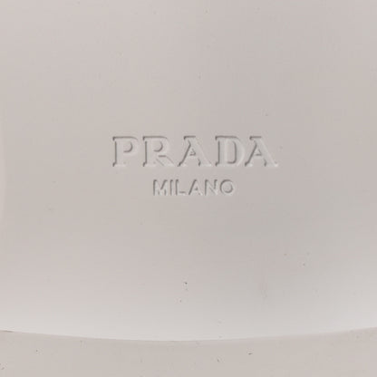 Prada Spazzolato Rubber Triangle Logo 50mm Derby Loafers 40 White 7 of 11