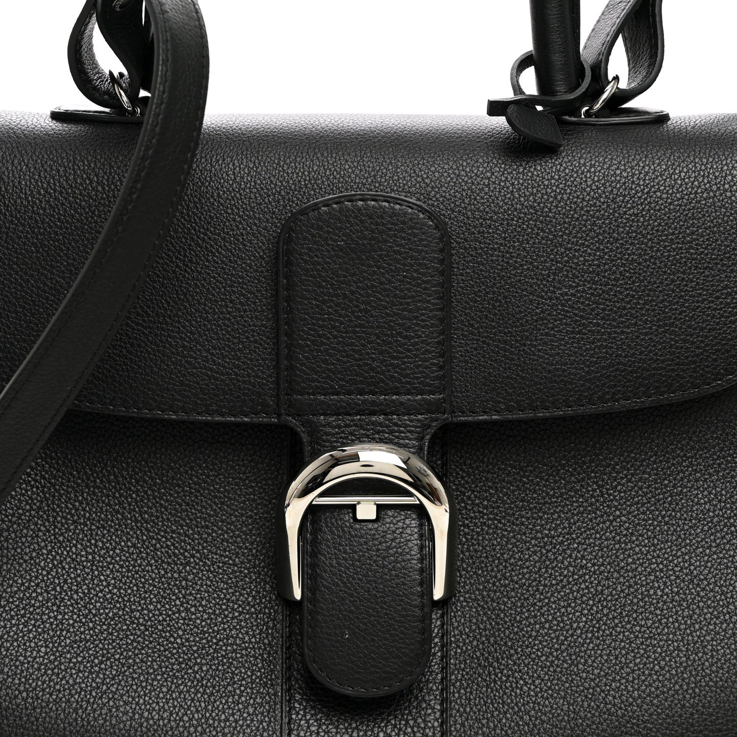 Grained Calfskin MM Brillant Satchel Black