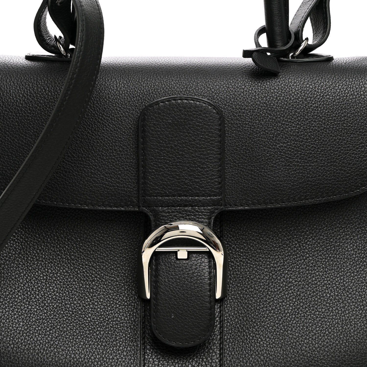 Delvaux Grained Calfskin MM Brillant Satchel Black 8 of 10