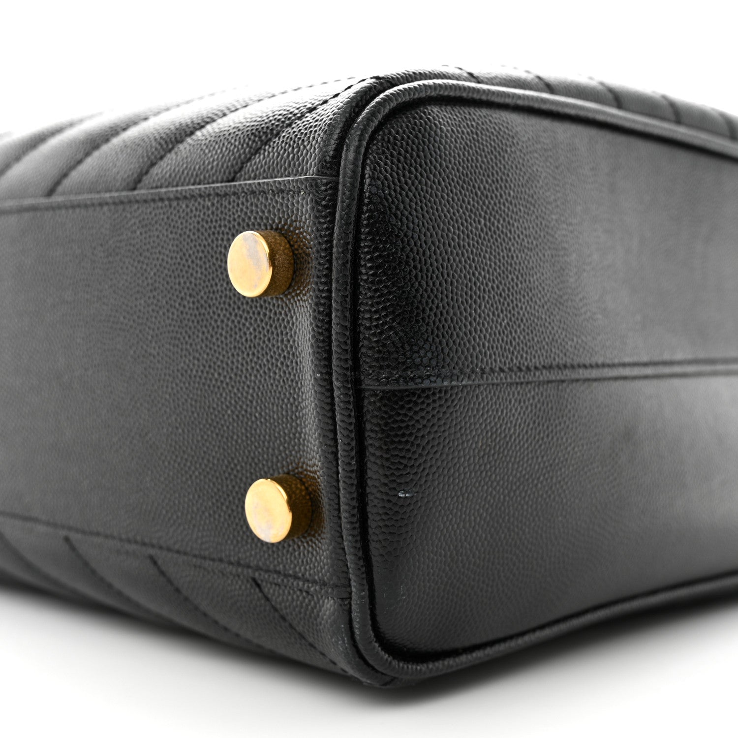 Saint Laurent Grain De Poudre Matelasse Chevron Monogram Shopping Bag Black 10 of 14