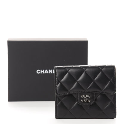 Chanel Lambskin Quilted Compact Flap Wallet Black 9 of 9