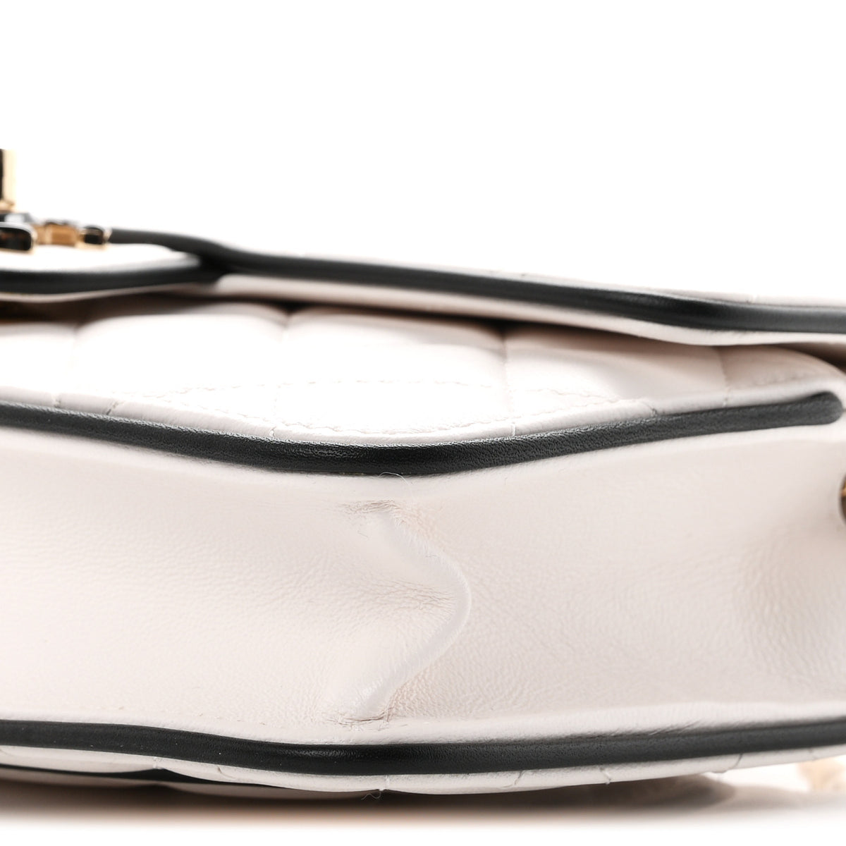 Lambskin Quilted Resin CC Mini Flap Bag White Black