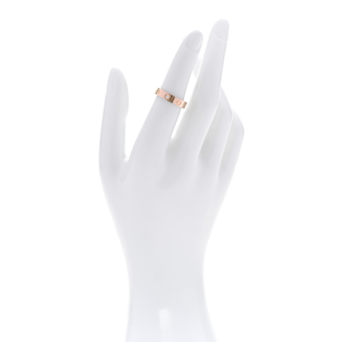 18K Pink Gold Diamond 4mm LOVE Wedding Band Ring 51 5.75