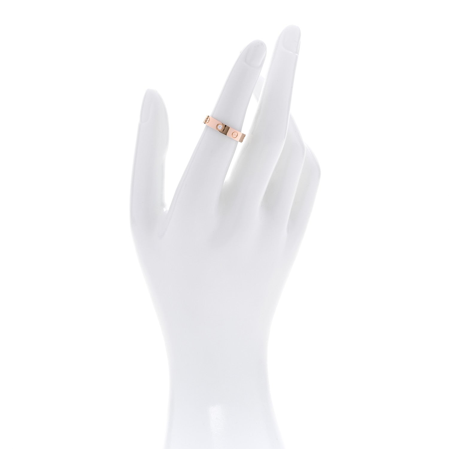 Cartier 18K Pink Gold Diamond 4mm LOVE Wedding Band Ring 51 5.75 2 of 5