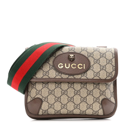 Gucci GG Supreme Monogram Web Small Neo Vintage Double Flap Messenger Bag Beige New Acero 1 of 10