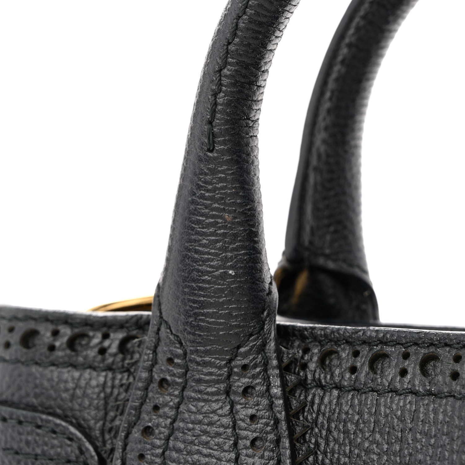 Burberry Grainy Calfskin House Check Baby Brogue Banner Tote Black 14 of 18