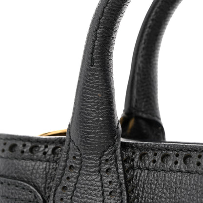 Burberry Grainy Calfskin House Check Baby Brogue Banner Tote Black 14 of 18