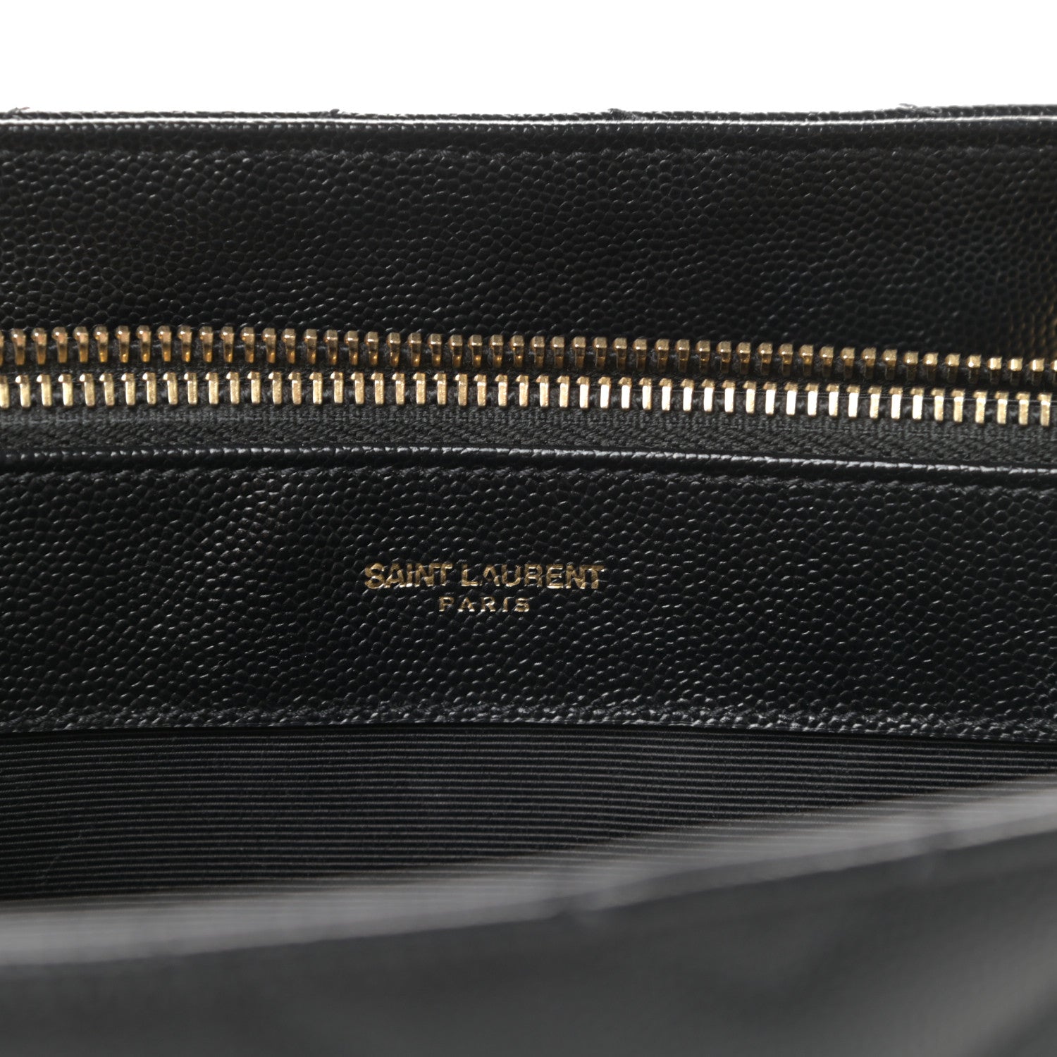 Saint Laurent Grain De Poudre Matelasse Chevron Monogram Shopping Bag Black 7 of 10