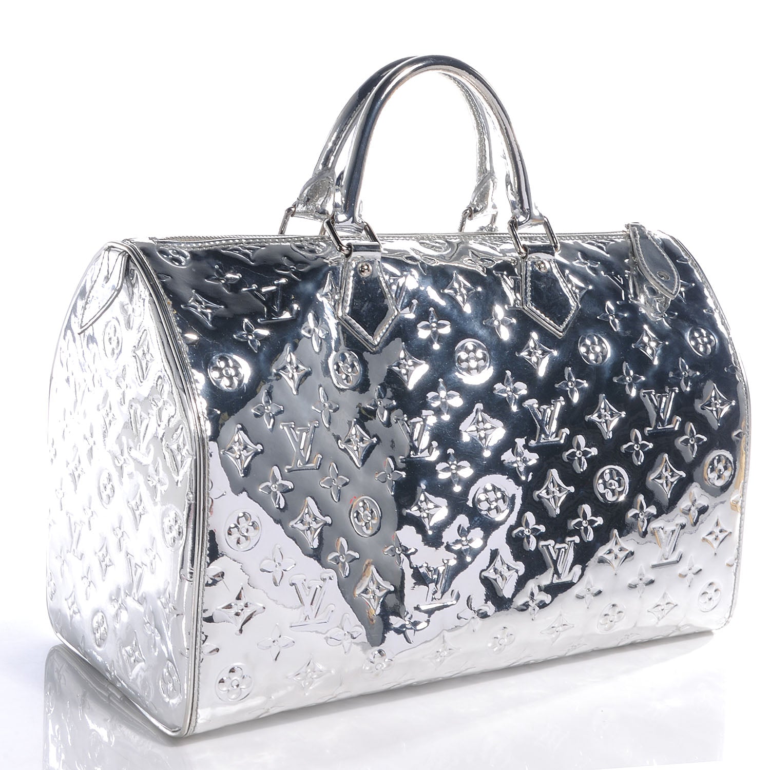 Louis Vuitton Monogram Miroir Speedy 35 Silver 3 of 9