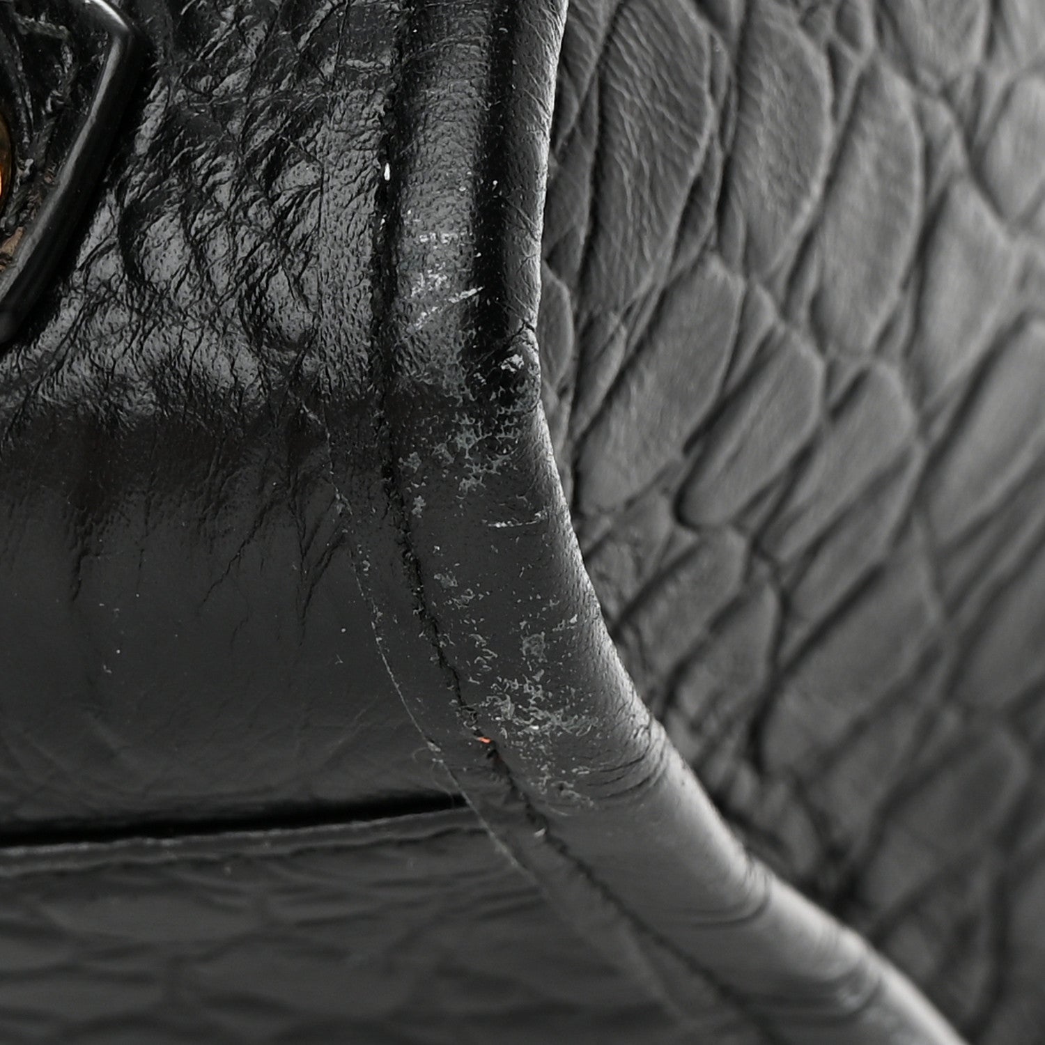 Balenciaga Calfskin Crocodile Embossed Classic Hardware City Black 17 of 17