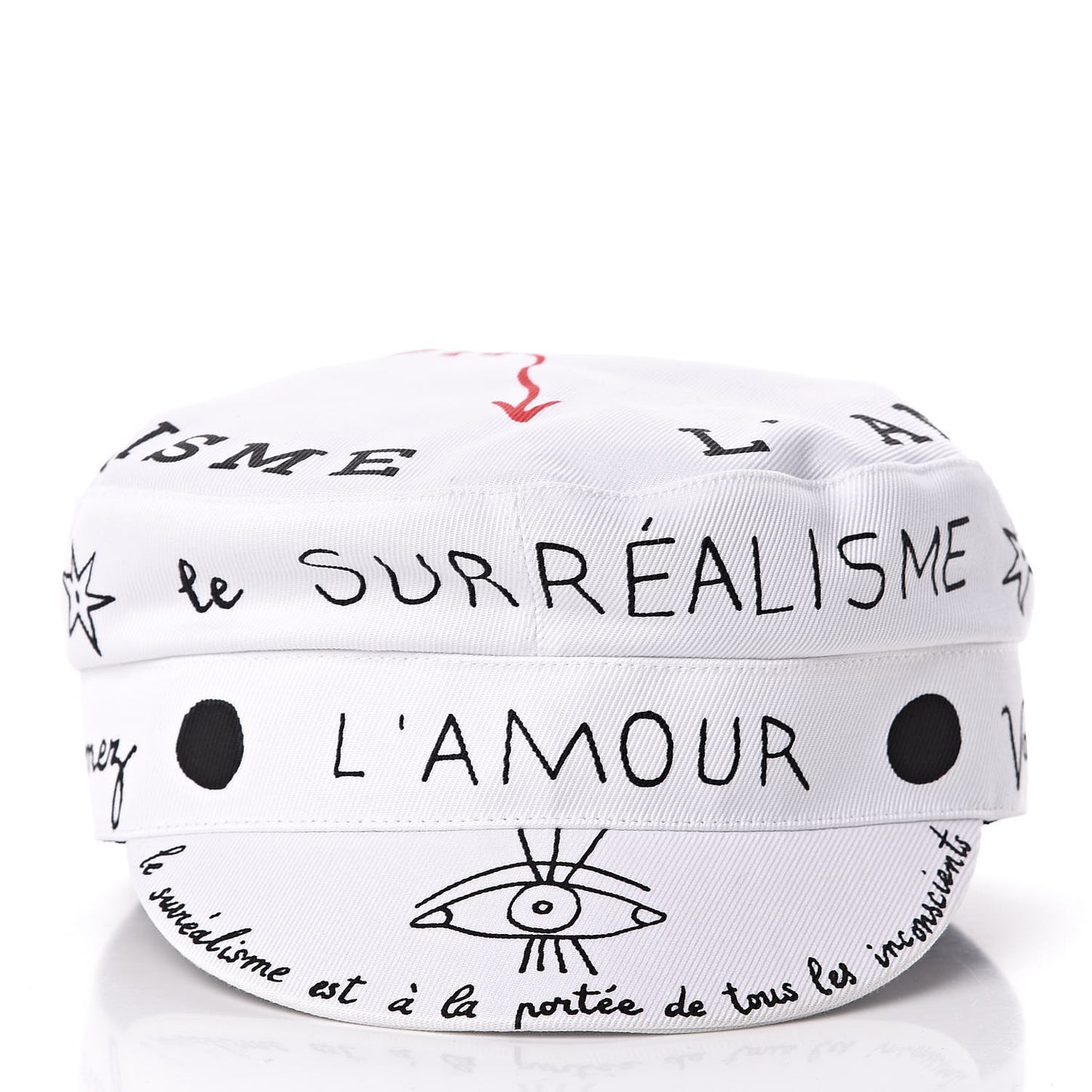 Daydream Words Print Cap Hat 57 White