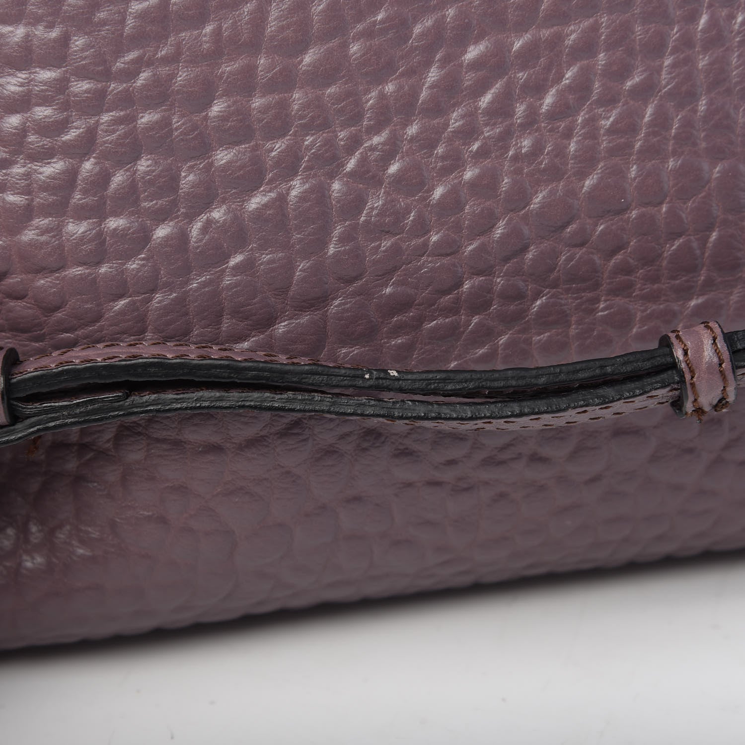 Burberry Signature Grain Calfskin Small Chichester Crossbody Clutch Bag Dark Plum 15 of 15