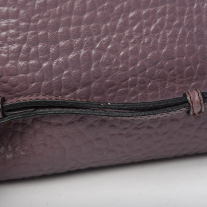 Burberry Signature Grain Calfskin Small Chichester Crossbody Clutch Bag Dark Plum 15 of 15