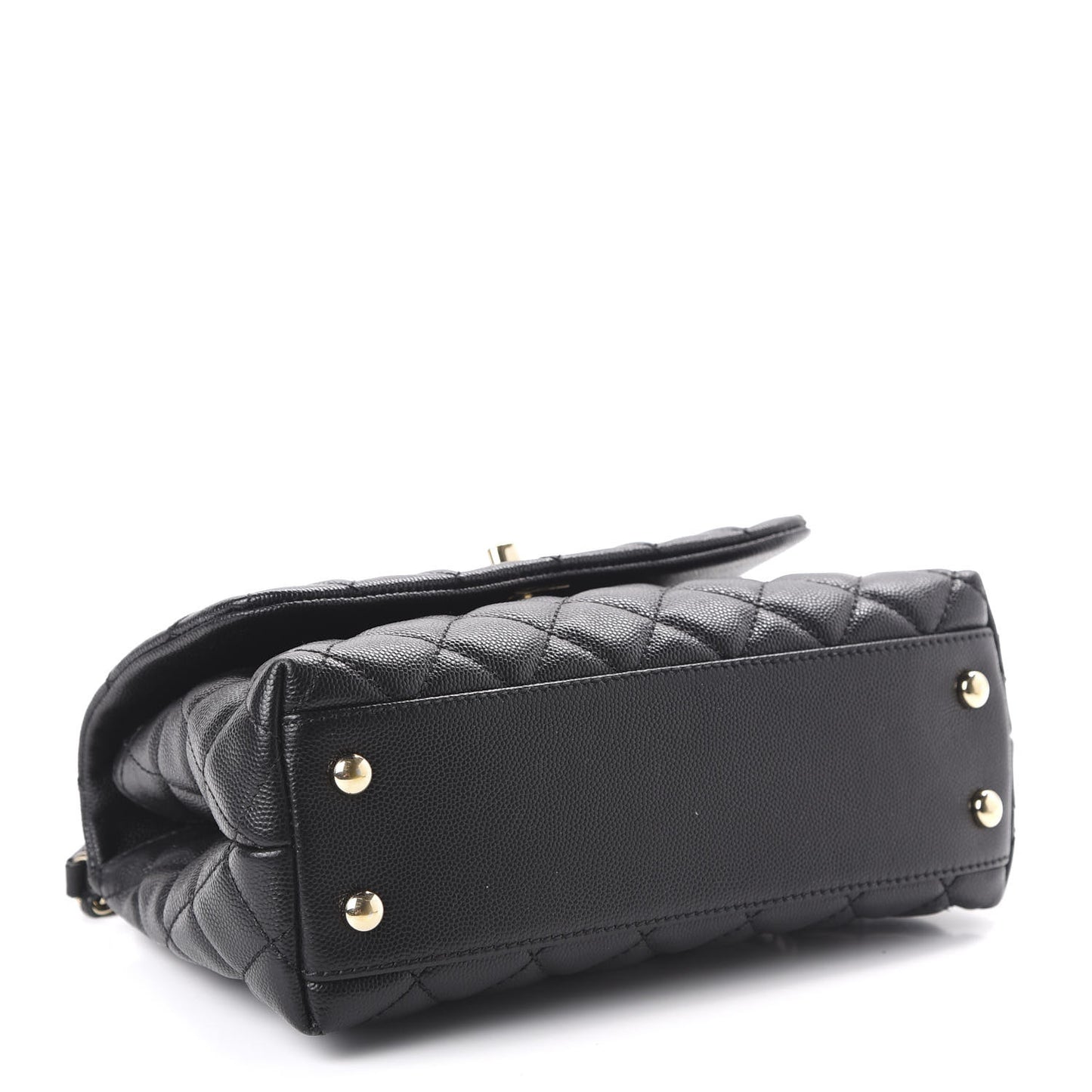 Caviar Quilted Mini Coco Handle Flap Black