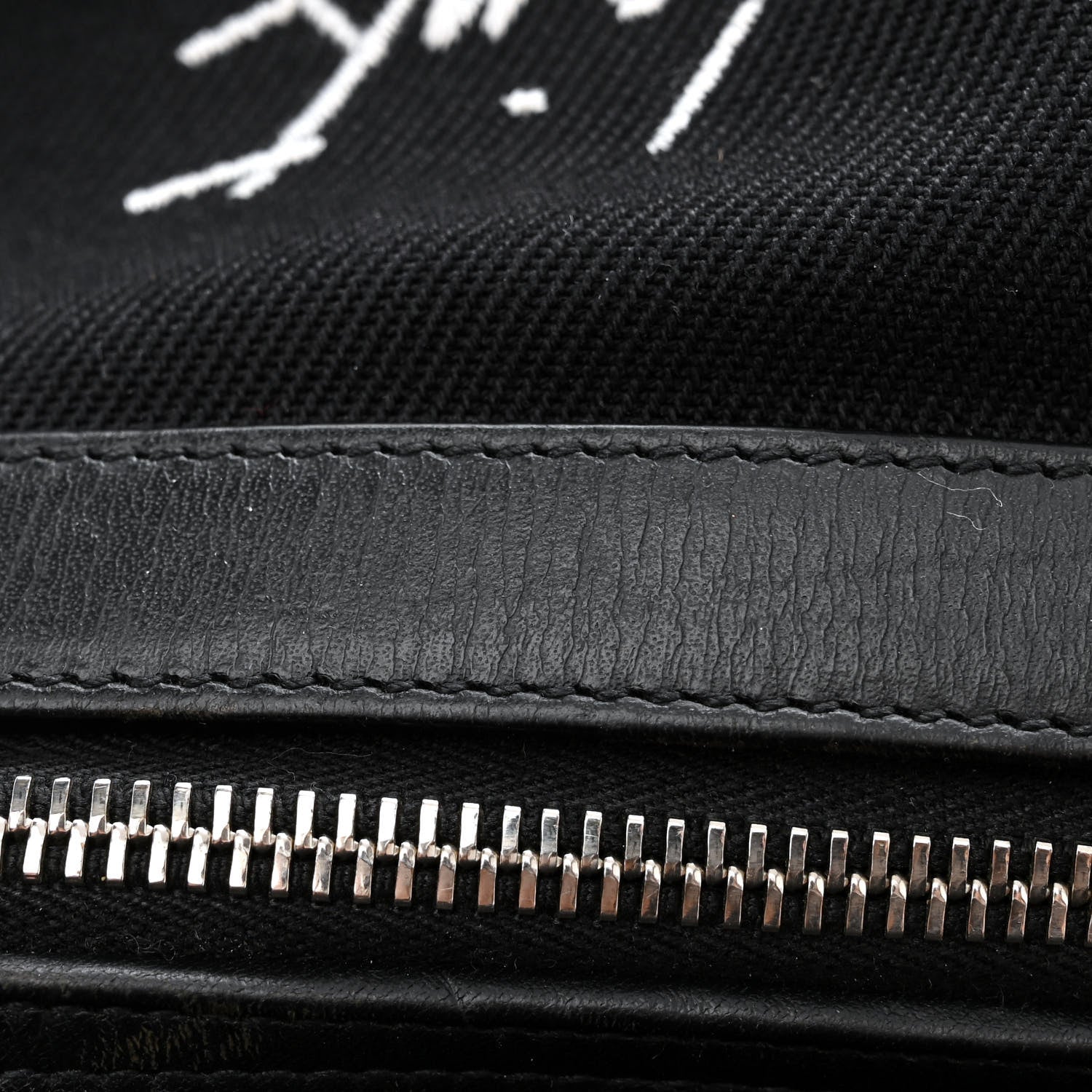 Saint Laurent Canvas Signature Embroidered City Backpack Black 7 of 11