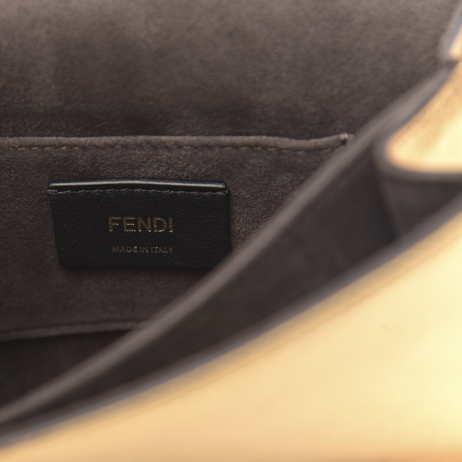 Fendi Vitello Catalan Mirror Scalloped Multi Studded Small Kan I Shoulder Bag Gold 6 of 10