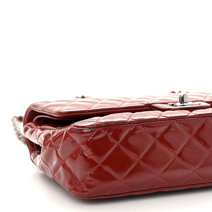 Chanel Patent Calfskin Quilted Medium Double Flap Dark Red 9 of 13