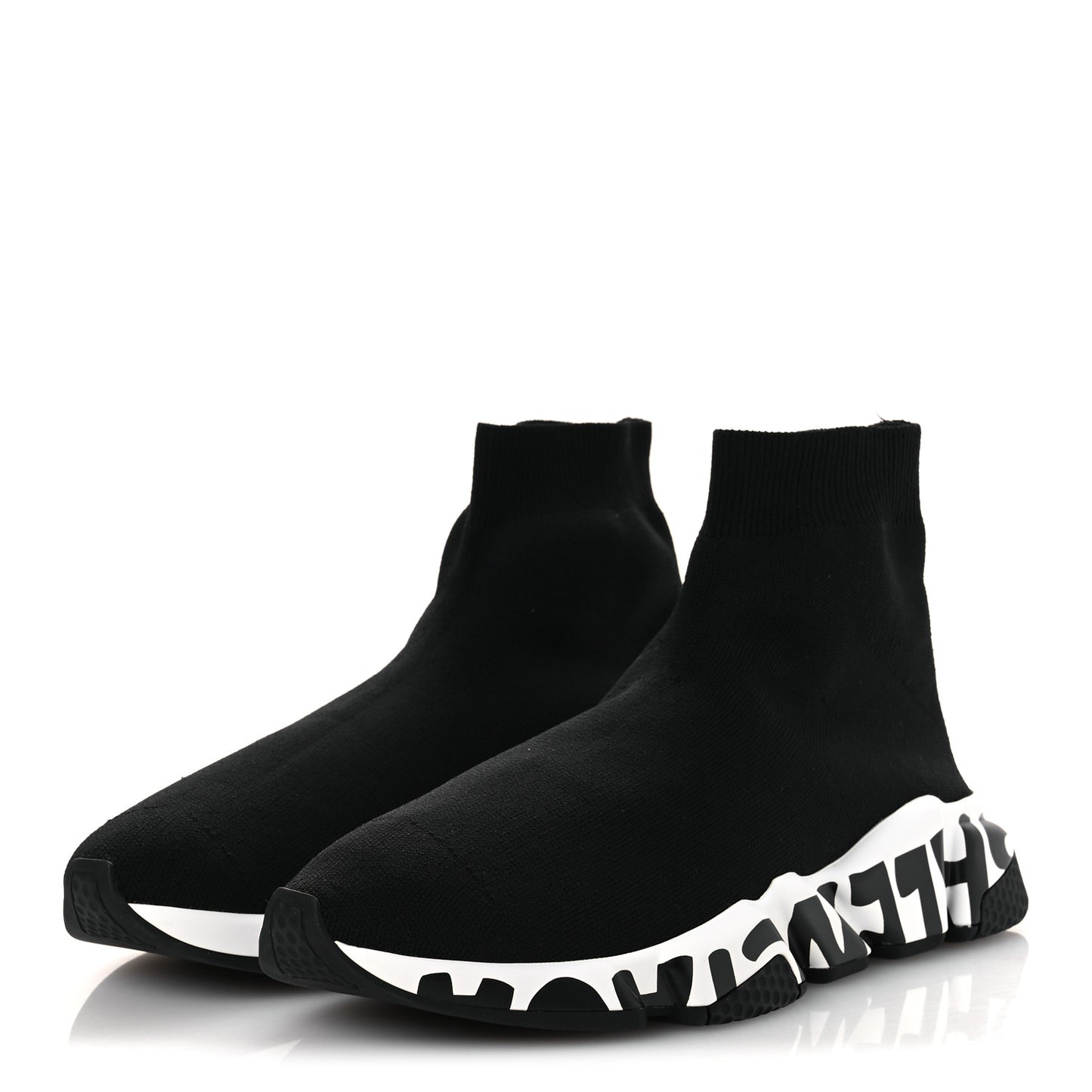 Neoprene Knit Womens Speed Graffiti Sneakers 40 Black White