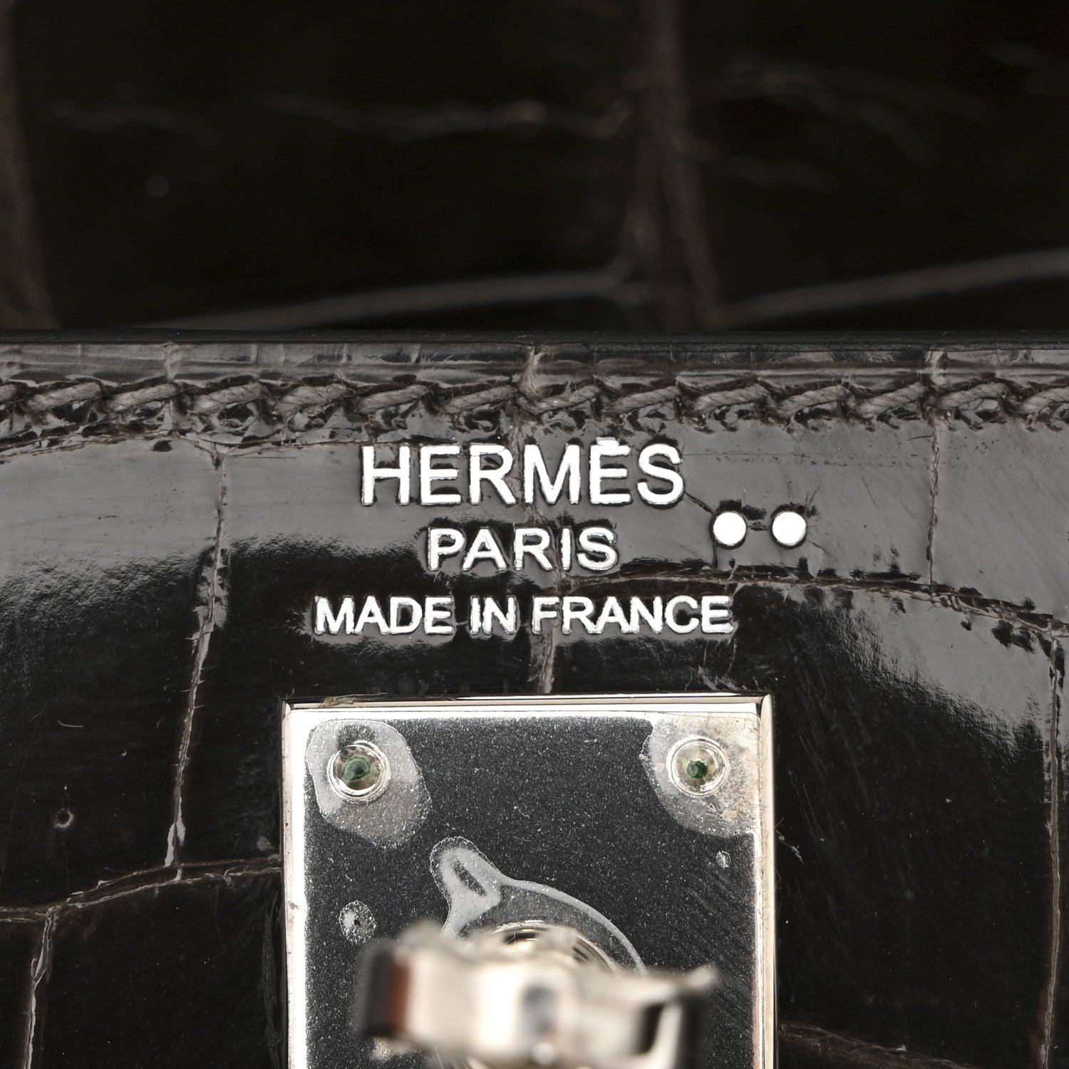 Hermes Shiny Niloticus Crocodile Kelly Sellier 25 Graphite 6 of 14
