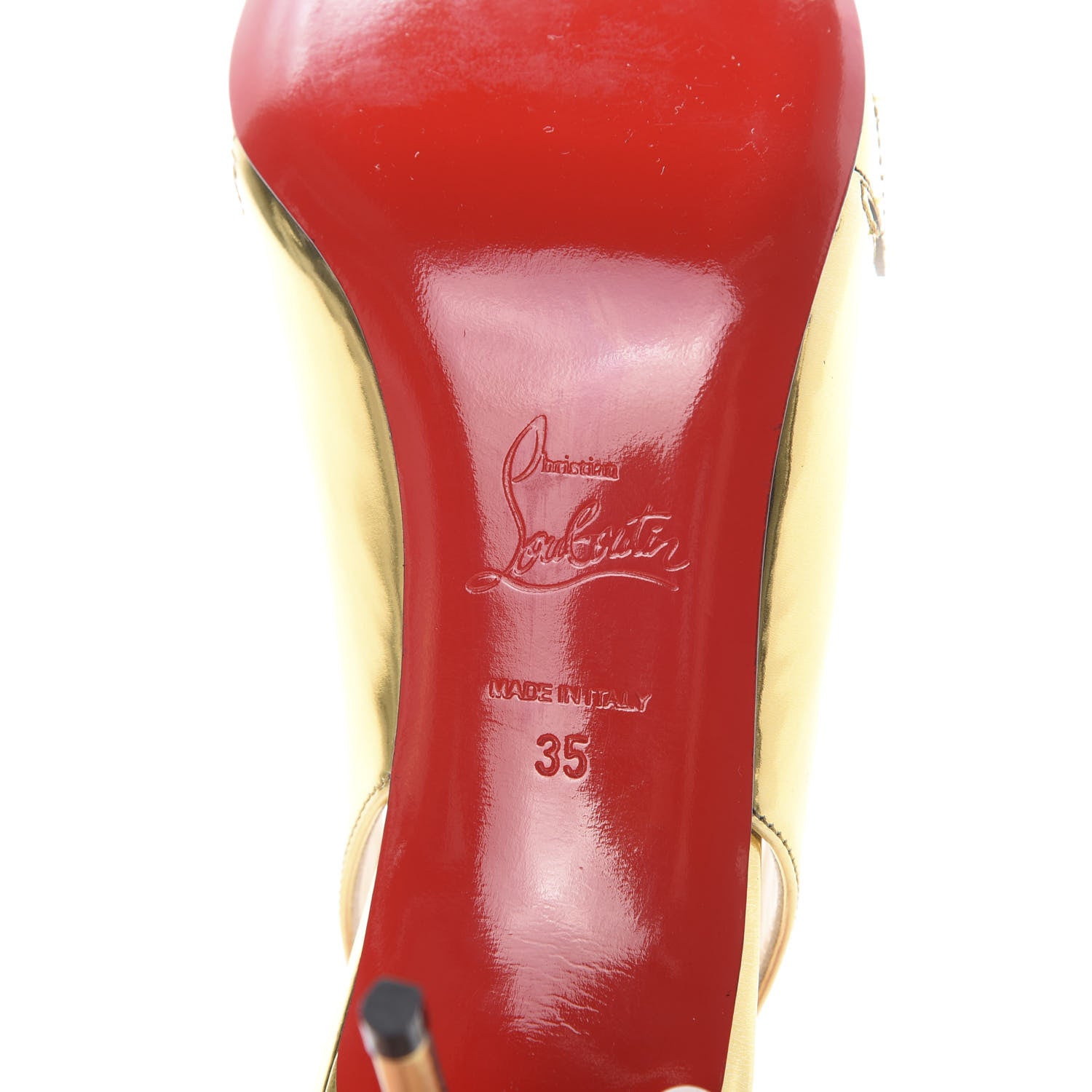Christian Louboutin Rete Specchio Frescobella 70 Pumps 35 Gold 7 of 10