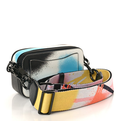 Marc Jacobs Saffiano Spray Paint Coated Small Snapshot Camera Bag White Multicolor 3 of 8