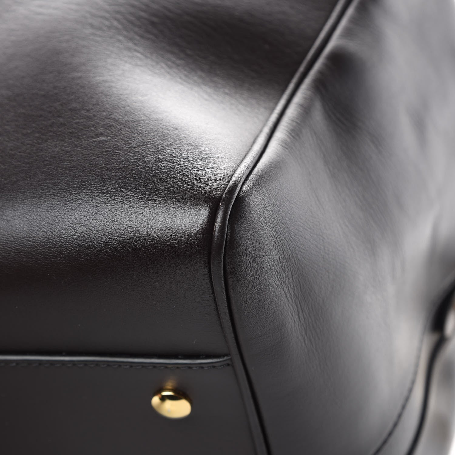 Burberry Smooth Calfskin Medium Cube Bowling Bag Dark Brown 10 of 14