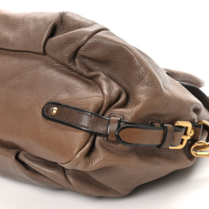 Prada Cervo Antik Buckle Foldover Pushlock Satchel Pietra 9 of 9