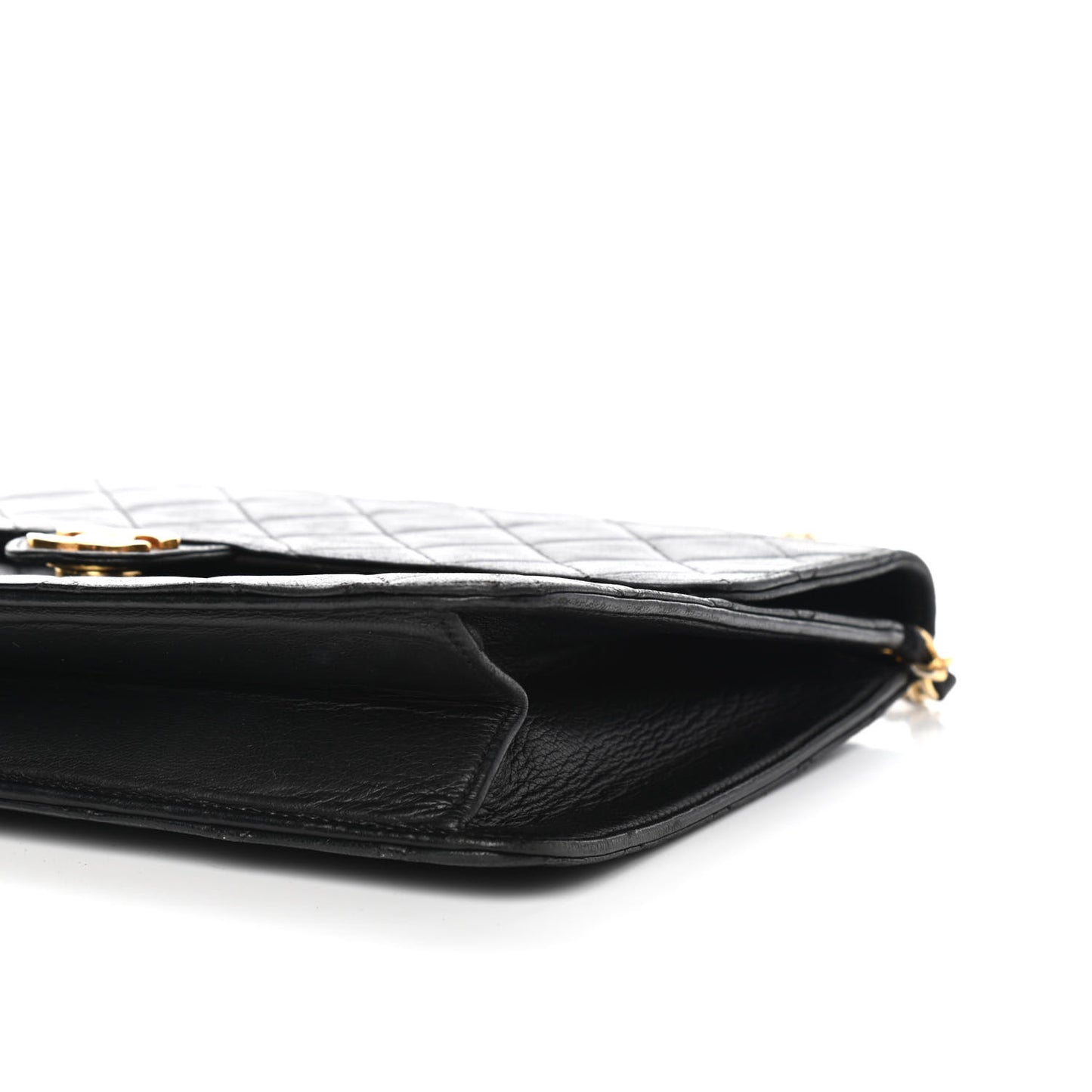Lambskin Quilted Medium Single Flap Black
