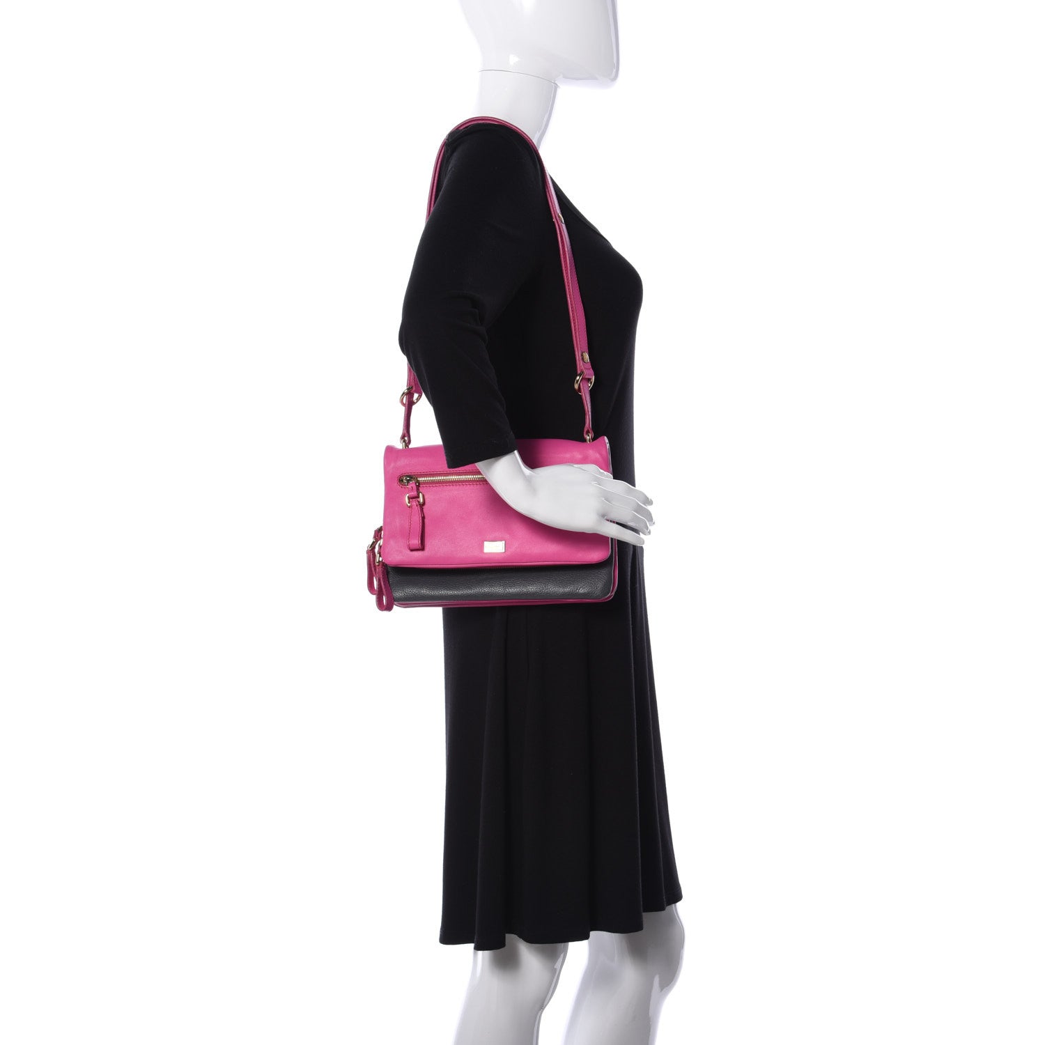 Dolce & Gabbana Calfskin Crossbody Bi-Color Bag Pink Navy 2 of 8