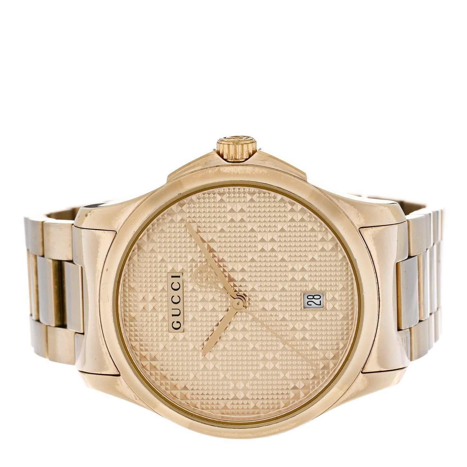 Gucci Stainless Steel 38mm G-Timeless Diamante Quartz Watch Gold 2 of 4