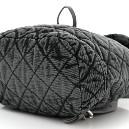 Chanel Washed Denim Quilted Denimpression Backpack Lilac Black 10 of 10