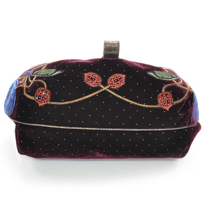 Fendi Velvet Embroidered Squirrel Spy Bordeaux 4 of 11