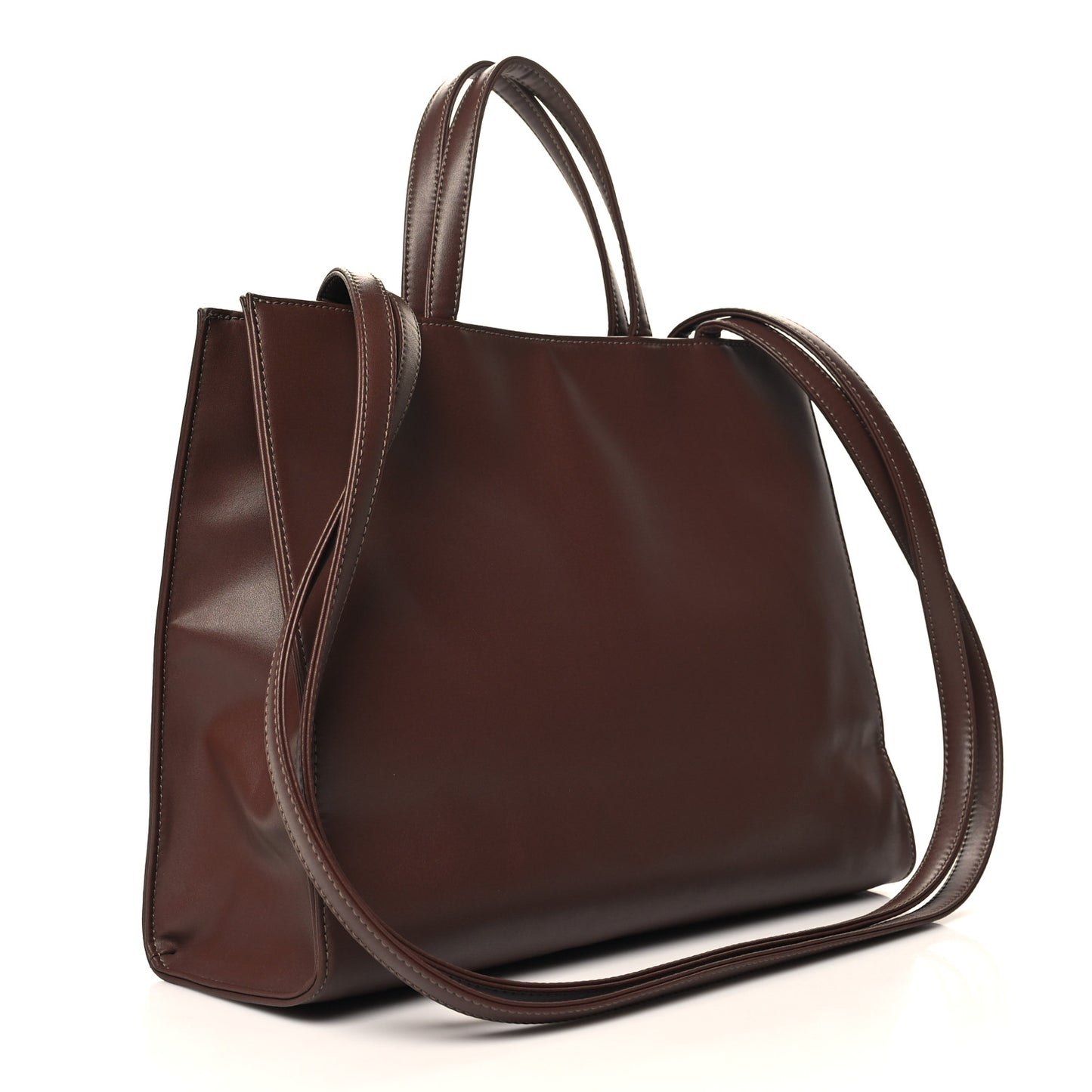 Vegan Leather Medium Shopping Bag Chocolate