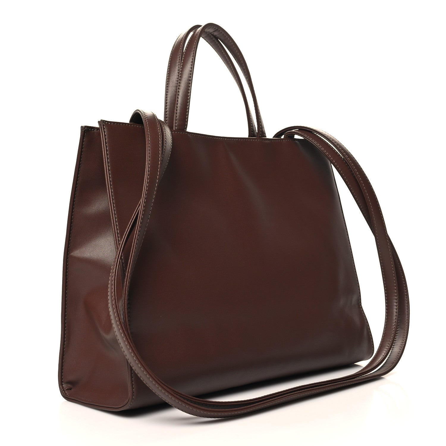 Telfar Vegan Leather Medium Shopping Bag Chocolate 3 of 9