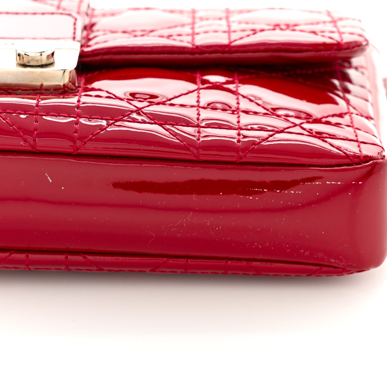 Christian Dior Patent Cannage Miss Dior Promenade Pouch Red 12 of 15