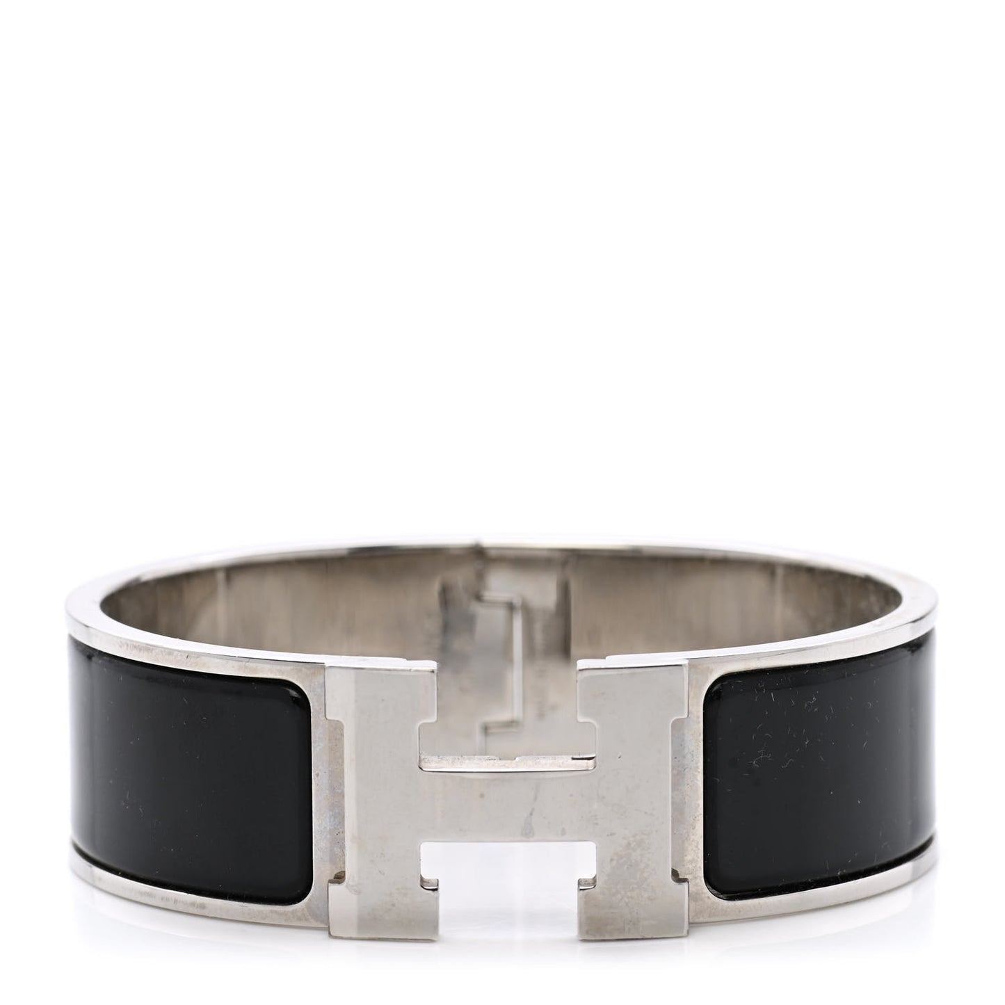 Enamel Wide Clic Clac H Bracelet GM Black