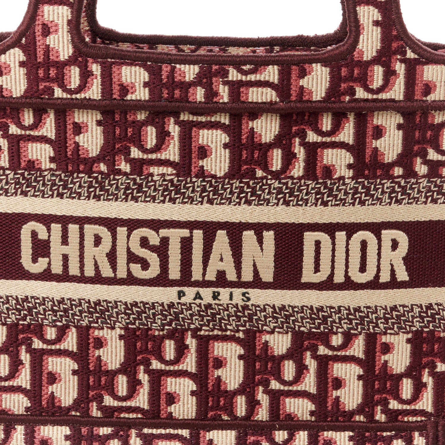Christian Dior Oblique Mini Book Tote Burgundy Multicolor 9 of 11