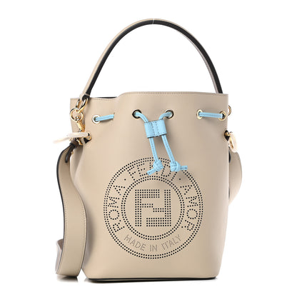 Fendi Vitello Grace F is Fendi Stamp Patch Perforated Small Mon Tresor Bucket Bag Nuvola 1 of 11
