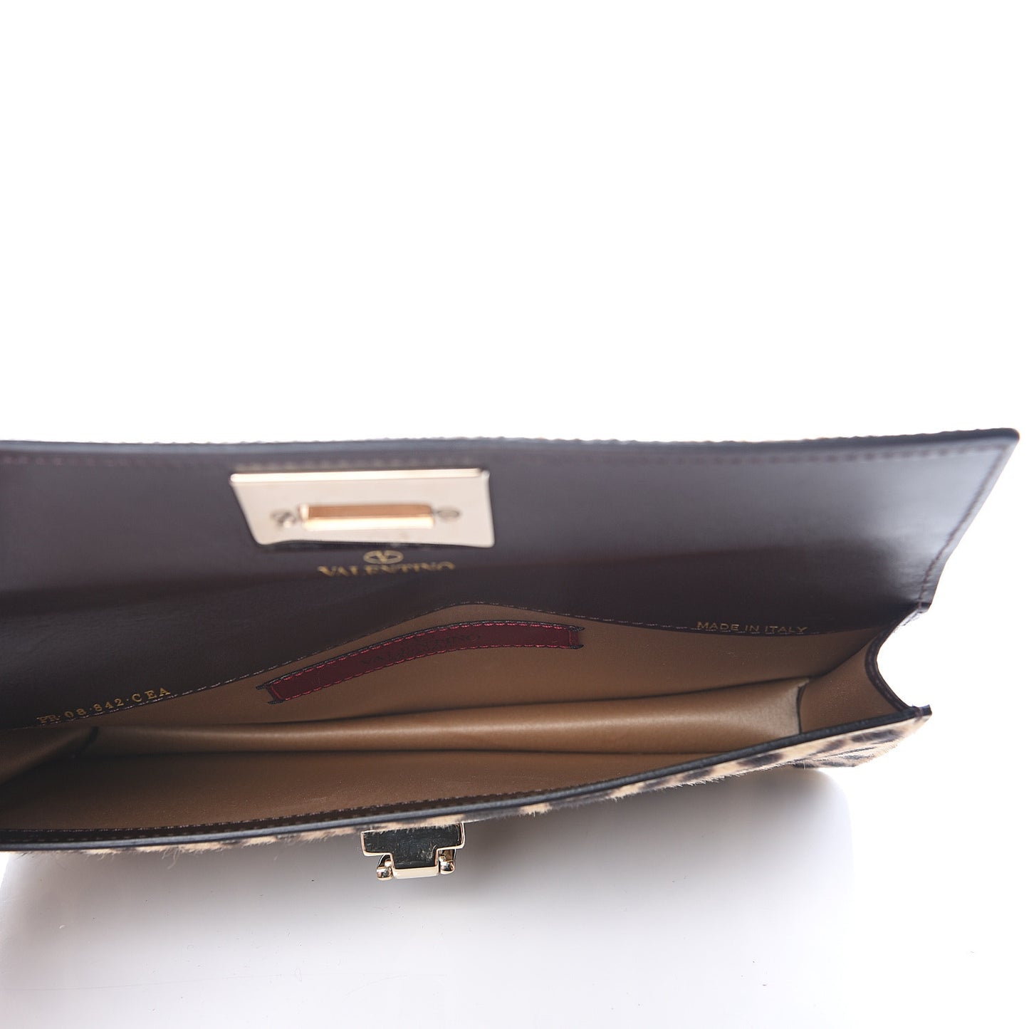 Calf Hair Leopard Print Rockstud Wristlet